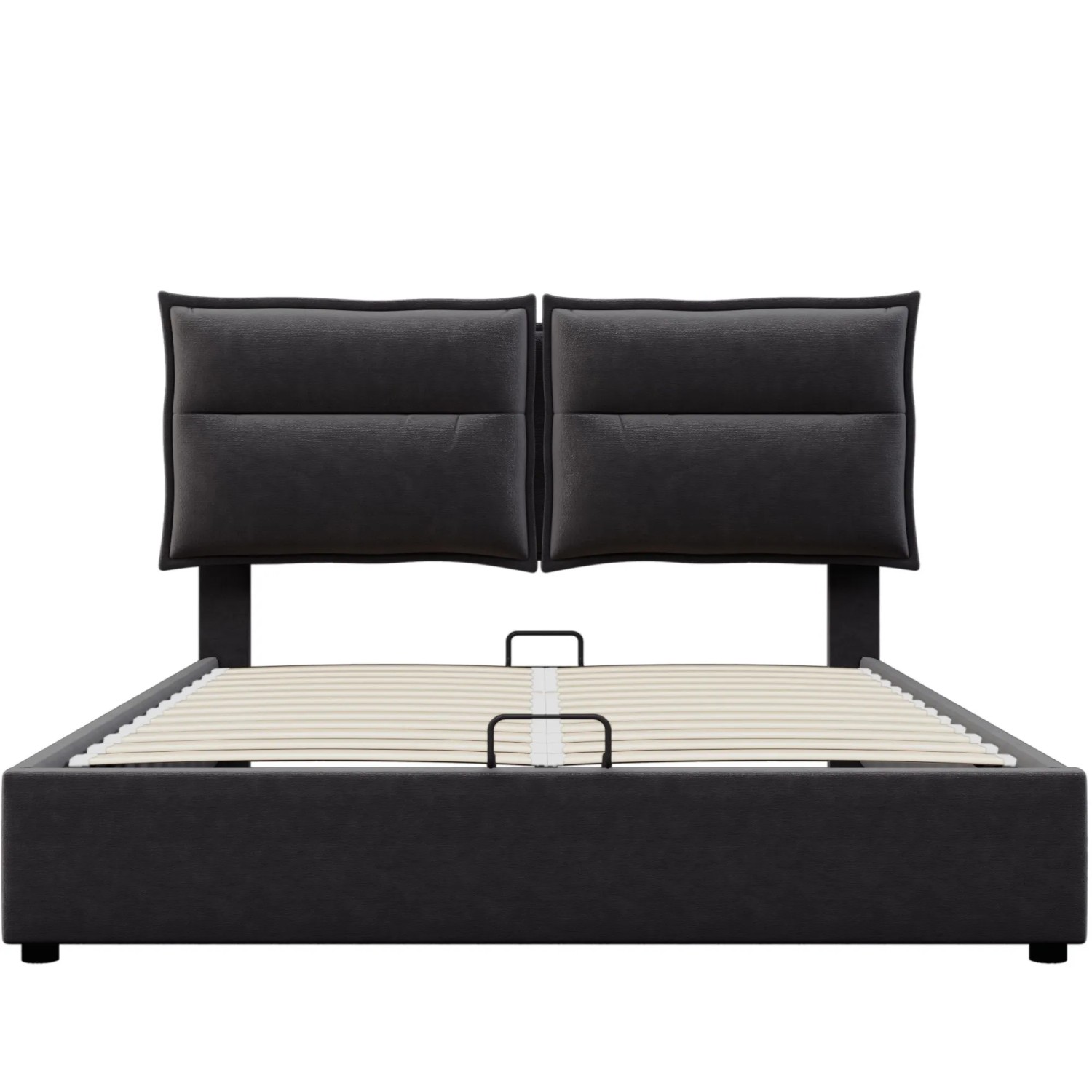 okwish Polsterbett 140x200cm mit Hydraulischem Stauraum Kopfteil Schwarz ohne Matratze