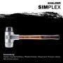 Halder Simplex Schonhammer Ø 50 mm Gummi   TPE-mid Grau mit Aluminiumgehäuse_5