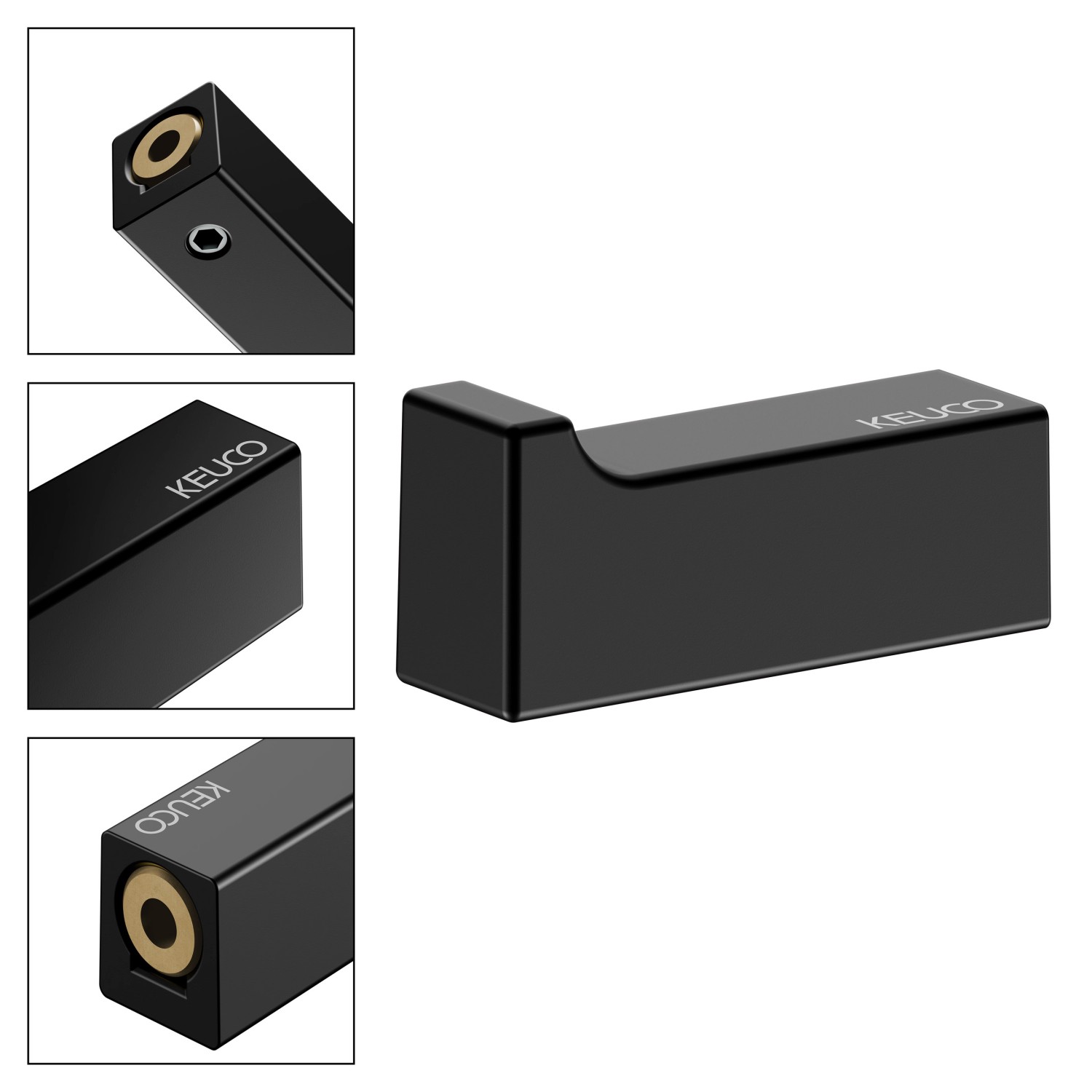 Keuco Edition 11 Handtuchhaken, Black Selection, schwarz-matt, aus Metall für Badaccessoires.