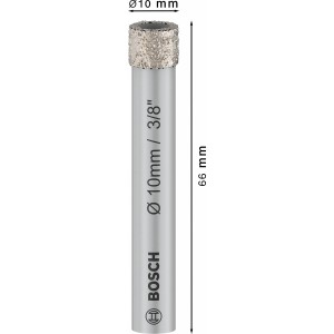 Bosch Diamantbohrer für Keramik, 10 mm Durchmesser, 66 mm Länge. Ideal für Fliesenbohren.