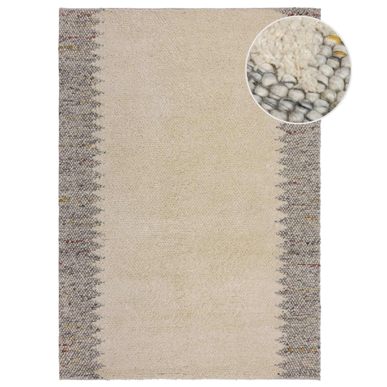 Flair Rugs Wollteppich Minerals Border 160 cm x 230 cm Mono