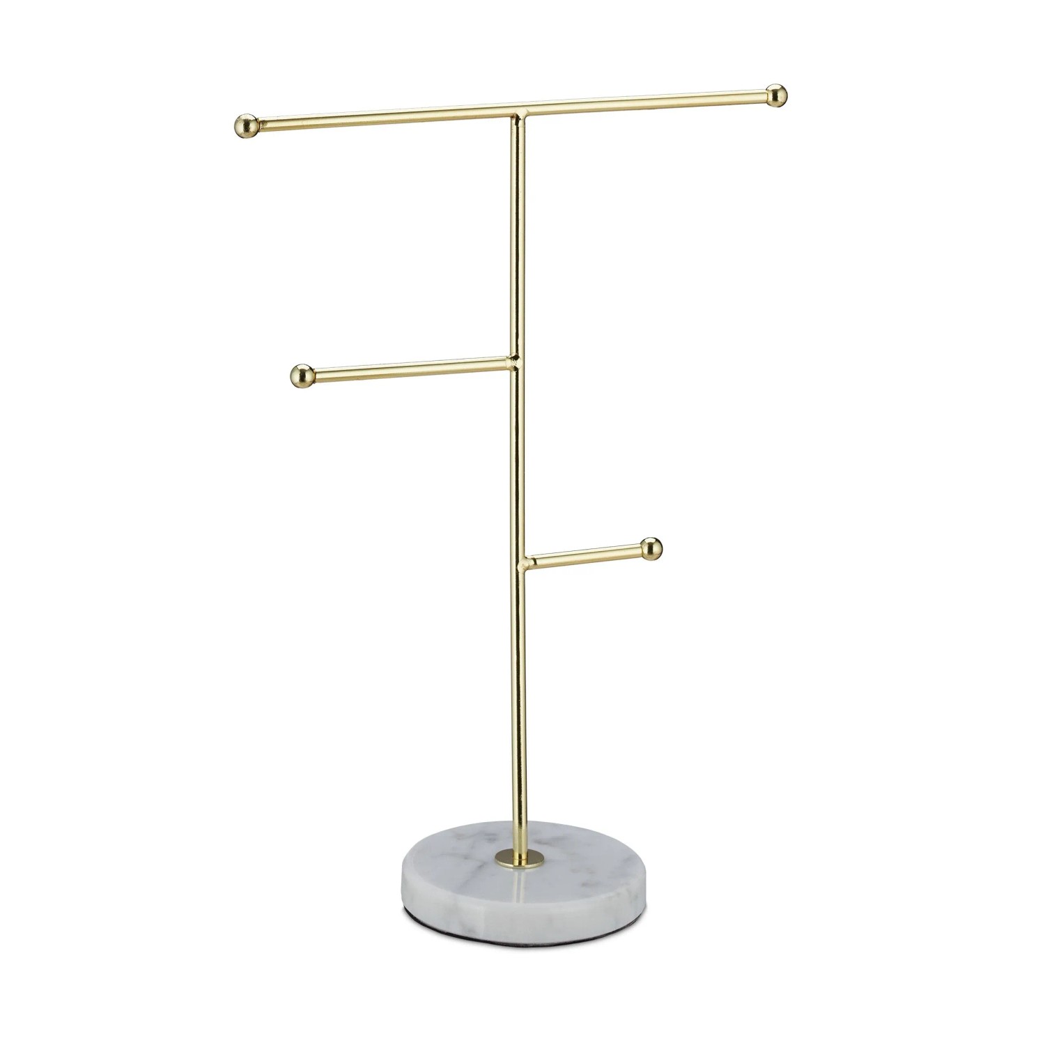 Relaxdays Schmuckständer Metall Gold 26 cm x 19 cm x 8 cm 260 g