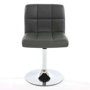 Grauer MCW Esszimmerstuhl Cadiz im 6er-Set mit verchromtem, drehbarem Fuß.