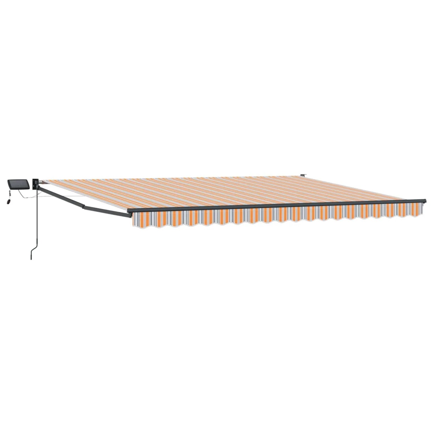 vidaXL Manuelle Gelenkarmmarkise mit LEDs Blau und Orange 4,5 x 3 m 3419484