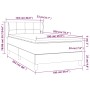 Skizze Boxspringbett Creme 100x200 cm mit Matratze und Kopfteil, Maße eingezeichnet.