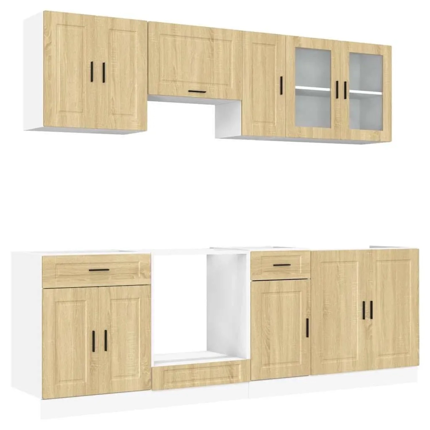 vidaXL 8 Tlg Küchenschrank-Set Porto Sonoma-Eiche Holzwerkstoff 3314844