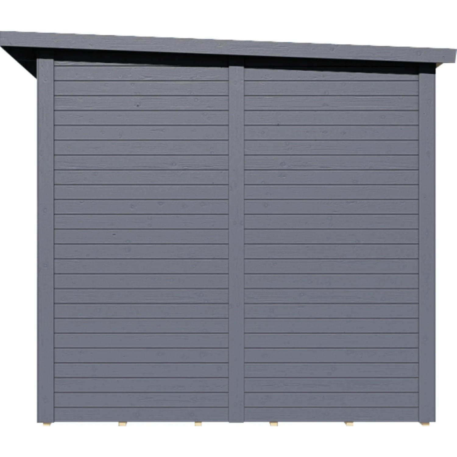 Anthrazitfarbenes Bertilo Gartenhaus Pentus 2 Office aus Holz mit Flachdach.