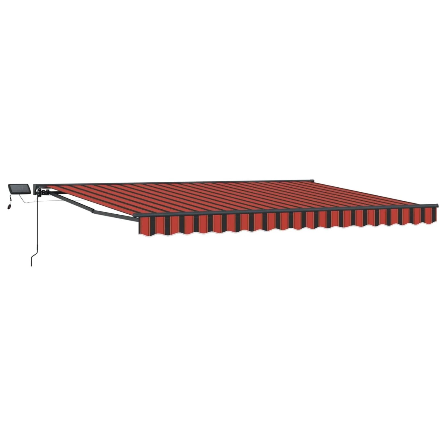 vidaXL Manueller Markisenrahmen mit LEDs Orange und Schwarz 4 x 3,5 m 3420861