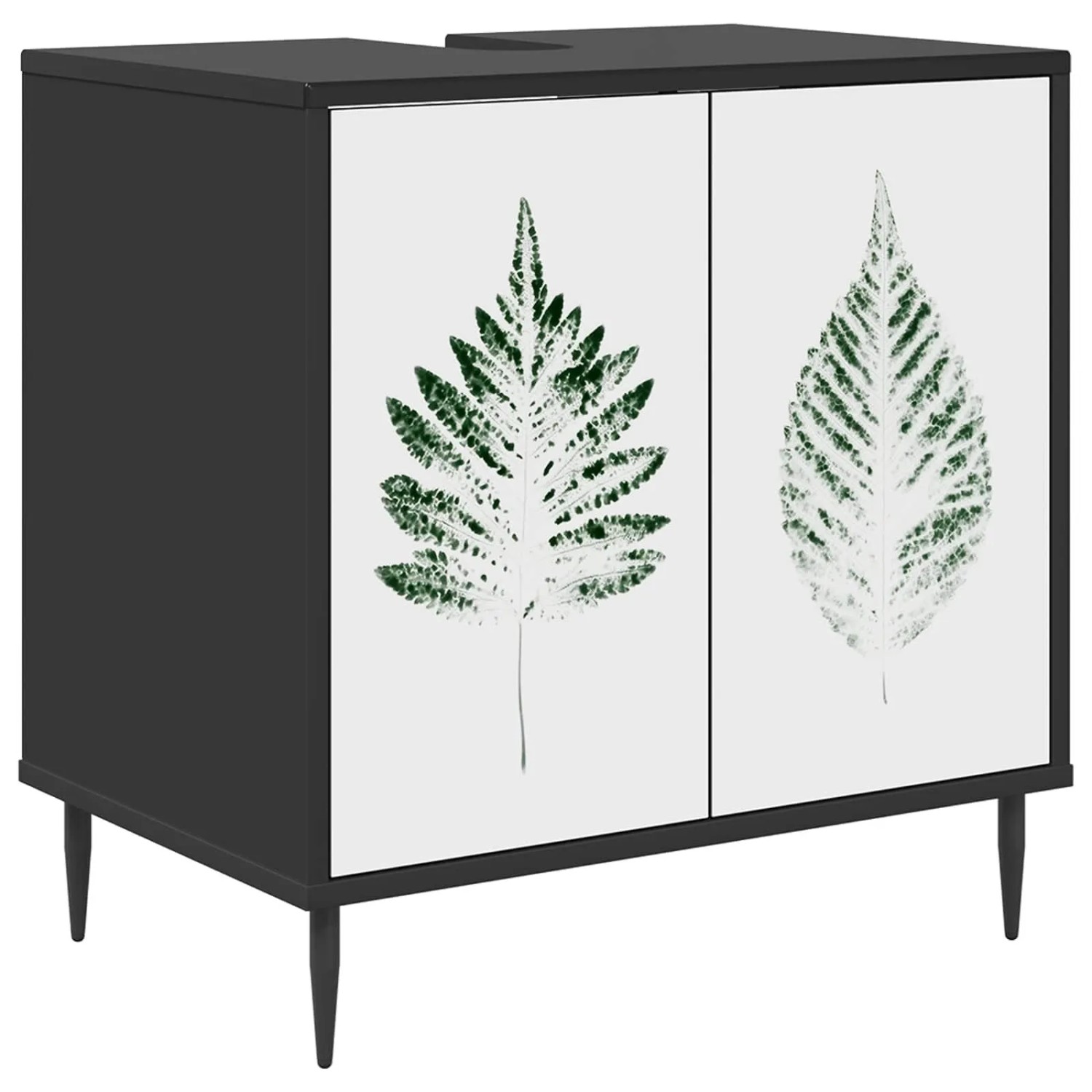 vidaXL Badezimmerschrank HANAU Schwarz Eichen-Optik 60 x 40 x 61 cm 8007425