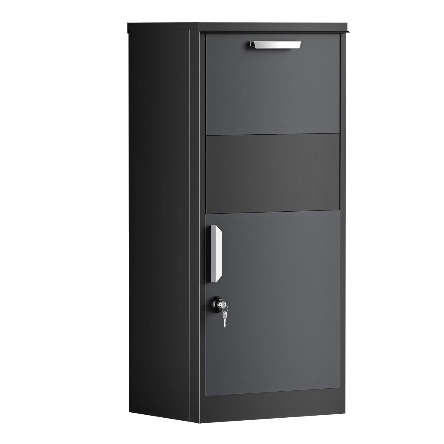 Xpotool Paketkasten Standbriefkasten Schwarz 50X39X12Cm Paketbox Zuhause Stahl