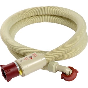 Sicherheits-Zulaufschlauch, 3 m, für Waschmaschine, mit rotem Anschlussstück.