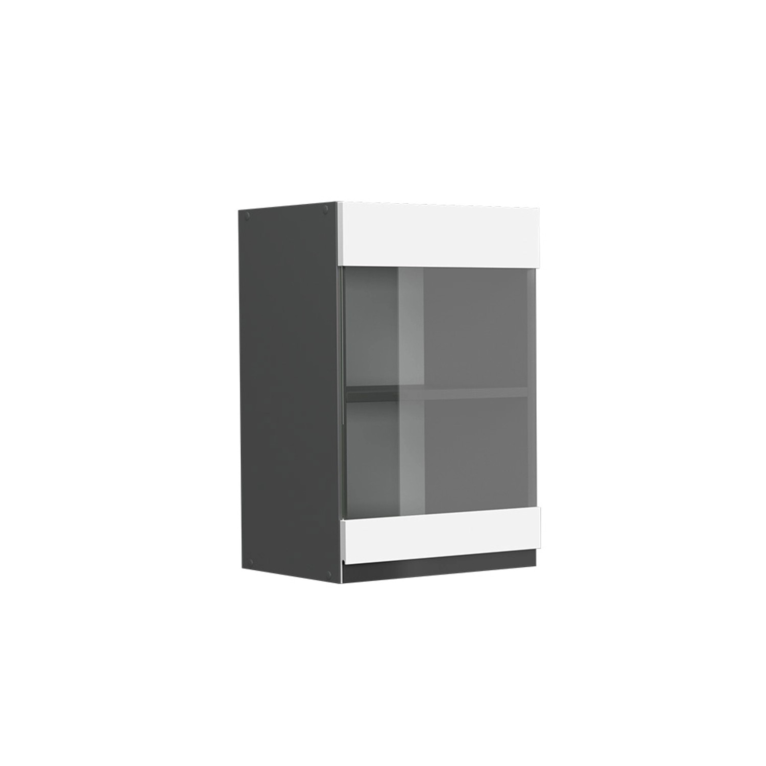 Vicco Küchenglasschrank R-Line Glashängeschrank Weiß/Anthrazit 40 cm J-Shap günstig online kaufen