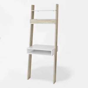 SoBuy Bücherregal mit Schreibtisch Wandregal mit Ablagen Standregal FRG111-WN