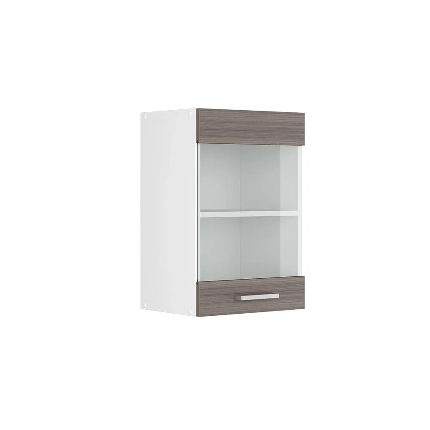 Vicco Küchenglasschrank R-Line Glashängeschrank Grau Weiß 40 cm