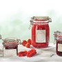 Leifheit Deko-Etiketten Pastell auf Einmachgläsern mit selbstgemachter Marmelade und Früchten.
