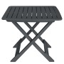 Klappbarer, anthrazitfarbener Tisch aus Kunststoff, Teil des vidaXL Bistro-Sets für Garten und Balkon.