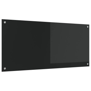 vidaXL Küchenrückwand Schwarz 110 x 50 x 0,6 cm Gehärtetes Glas 42001299