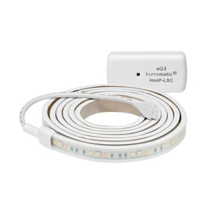 HmIP Lightstrip Set 2 m für Hausautomation: LED-Streifen mit Controller und Zubehör.