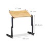 Relaxdays Laptopständer Bambus Aluminium Natur Schwarz Höhenverstellbar Schwenkbar Klappbar 47,5 cm x 60 cm x 26 cm_4