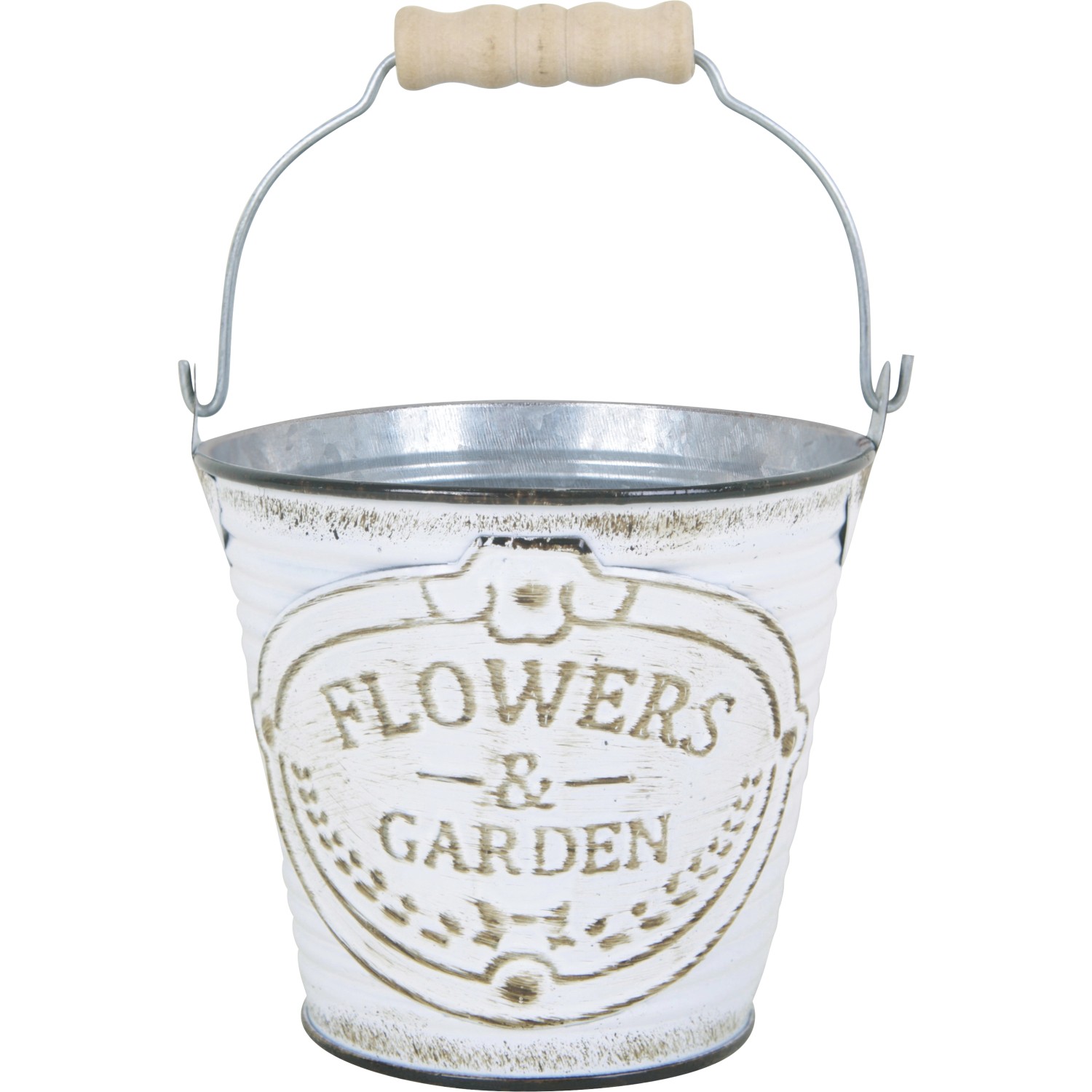 Übertopf Flowers & Garden Metall Weiß Ø 11,5 cm x 10,5 cm