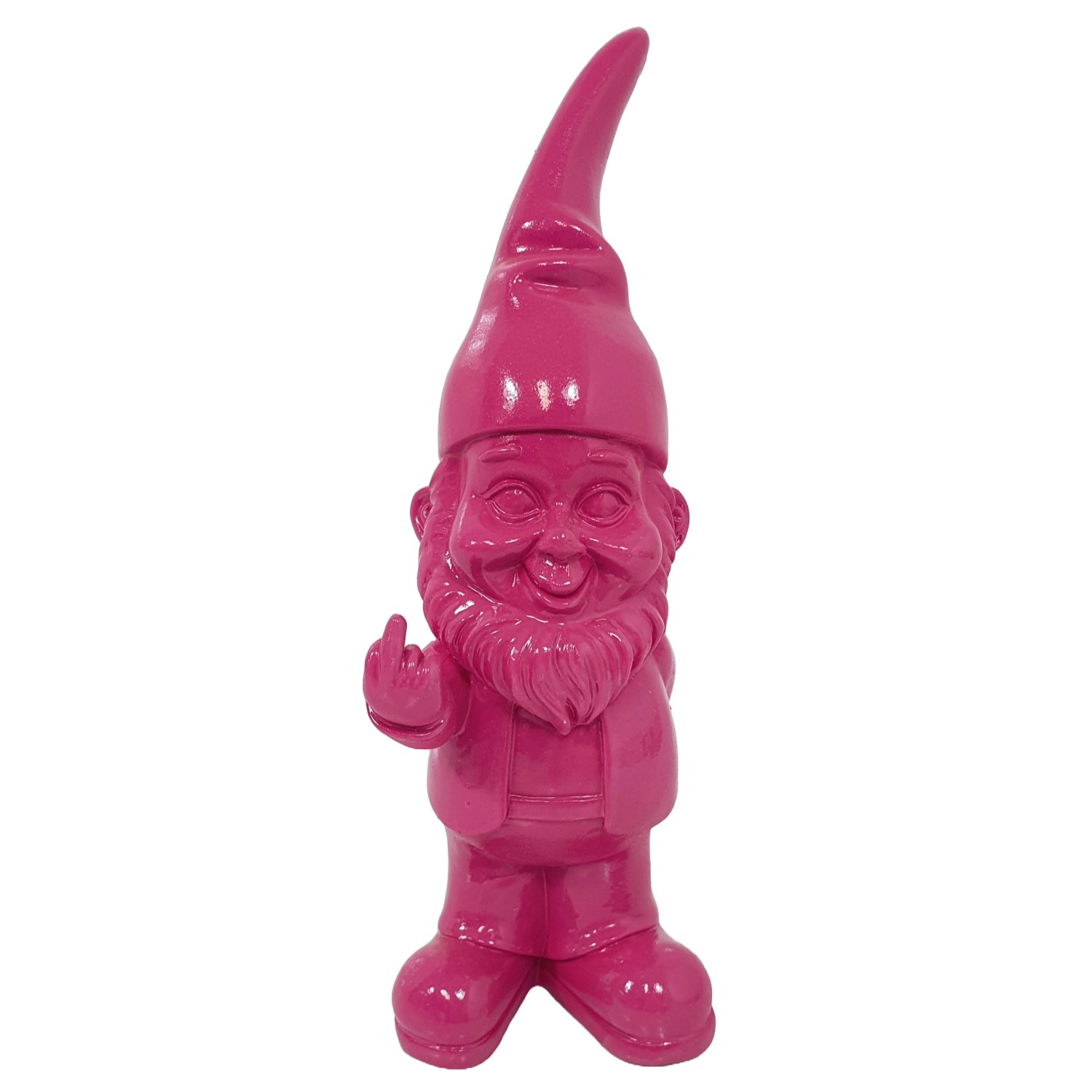 Deko-Figur Zwerg mit Stinkefinger 17,5 cm Magenta günstig online kaufen