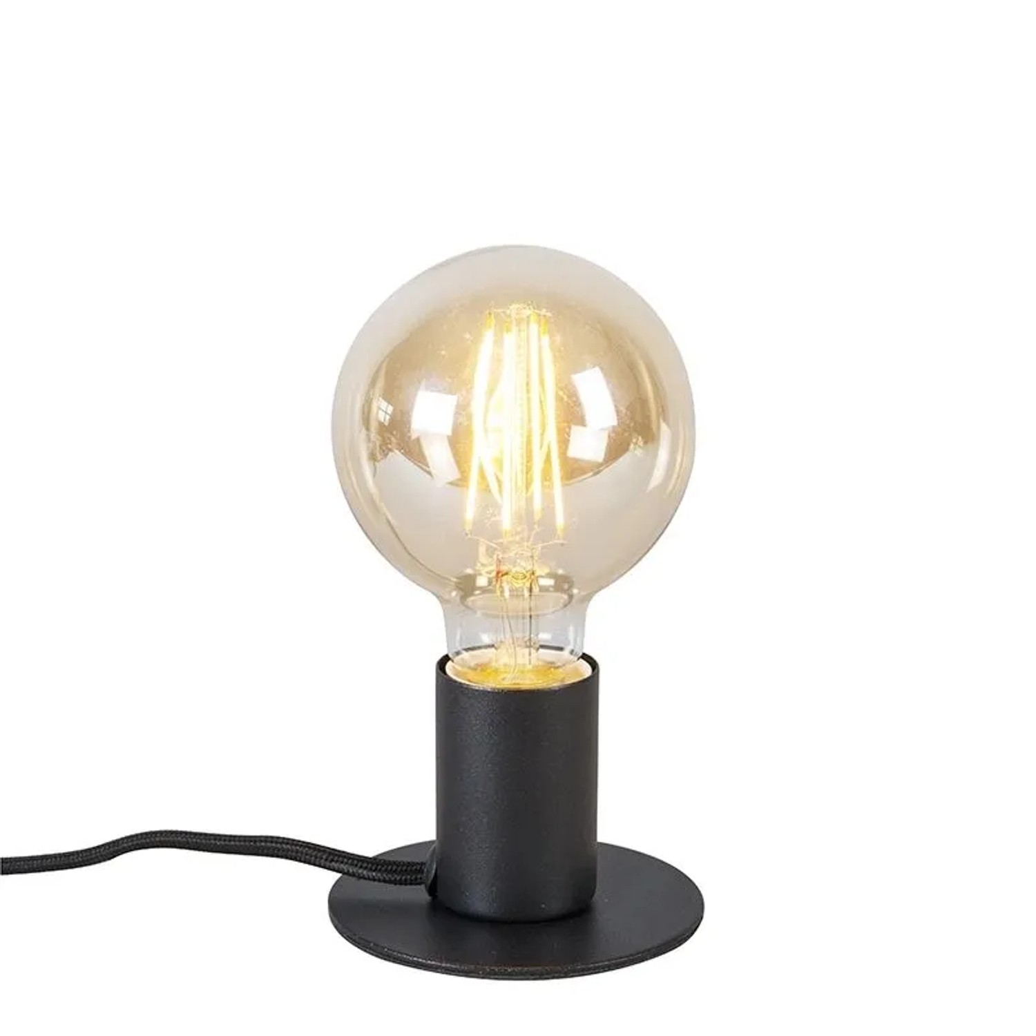 QAZQA Moderne Tischlampe Schwarz Facil
