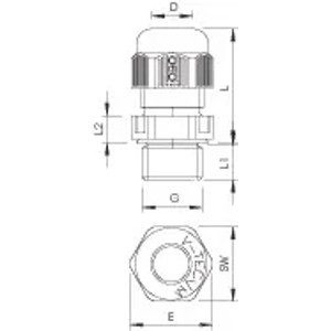 OBO Bettermann Kabelverschraubung M25 Lichtgrau 25 Stück