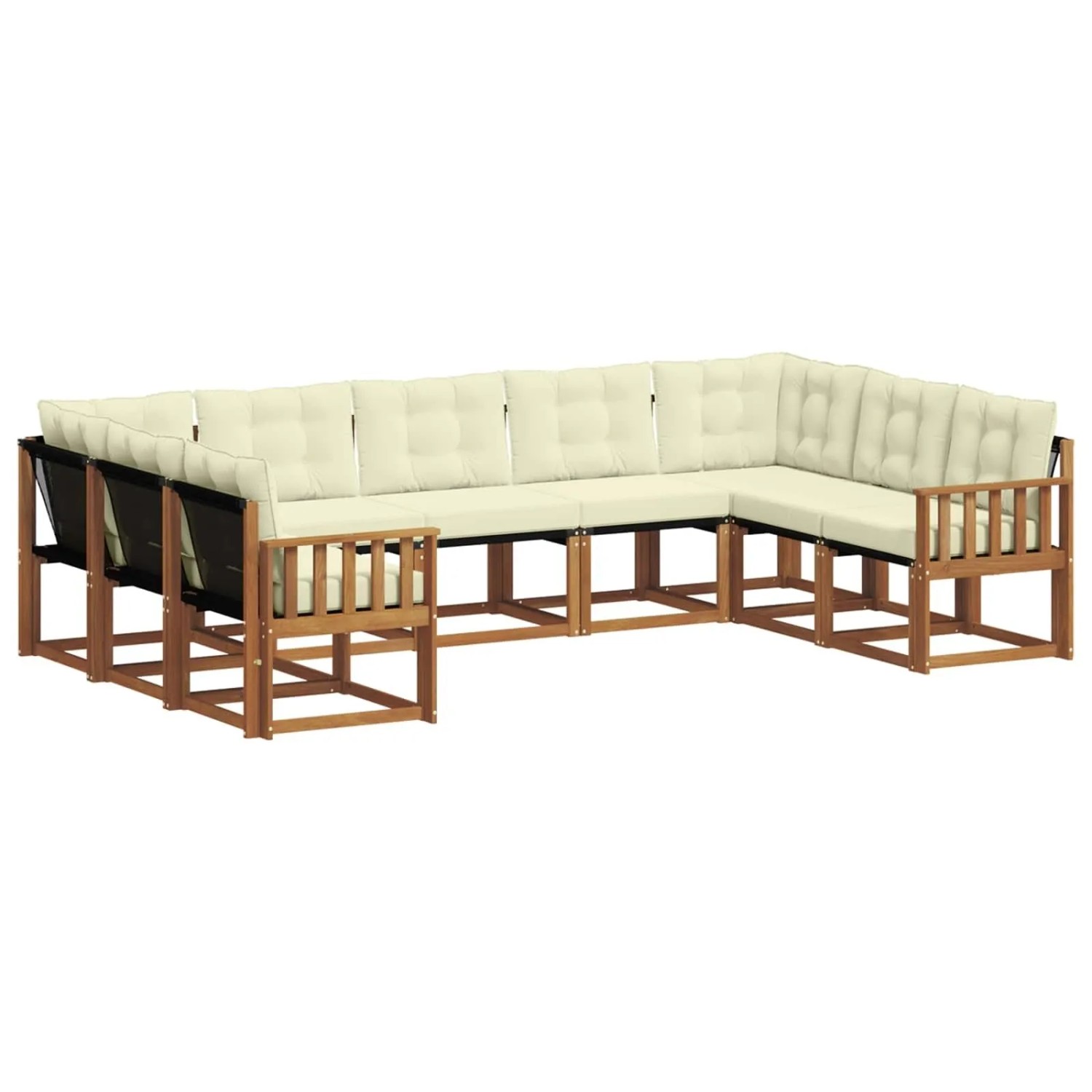vidaXL Outdoor-Sofagarnitur 29-Tlg Natur und Creme Massivholz Akazie 3369045