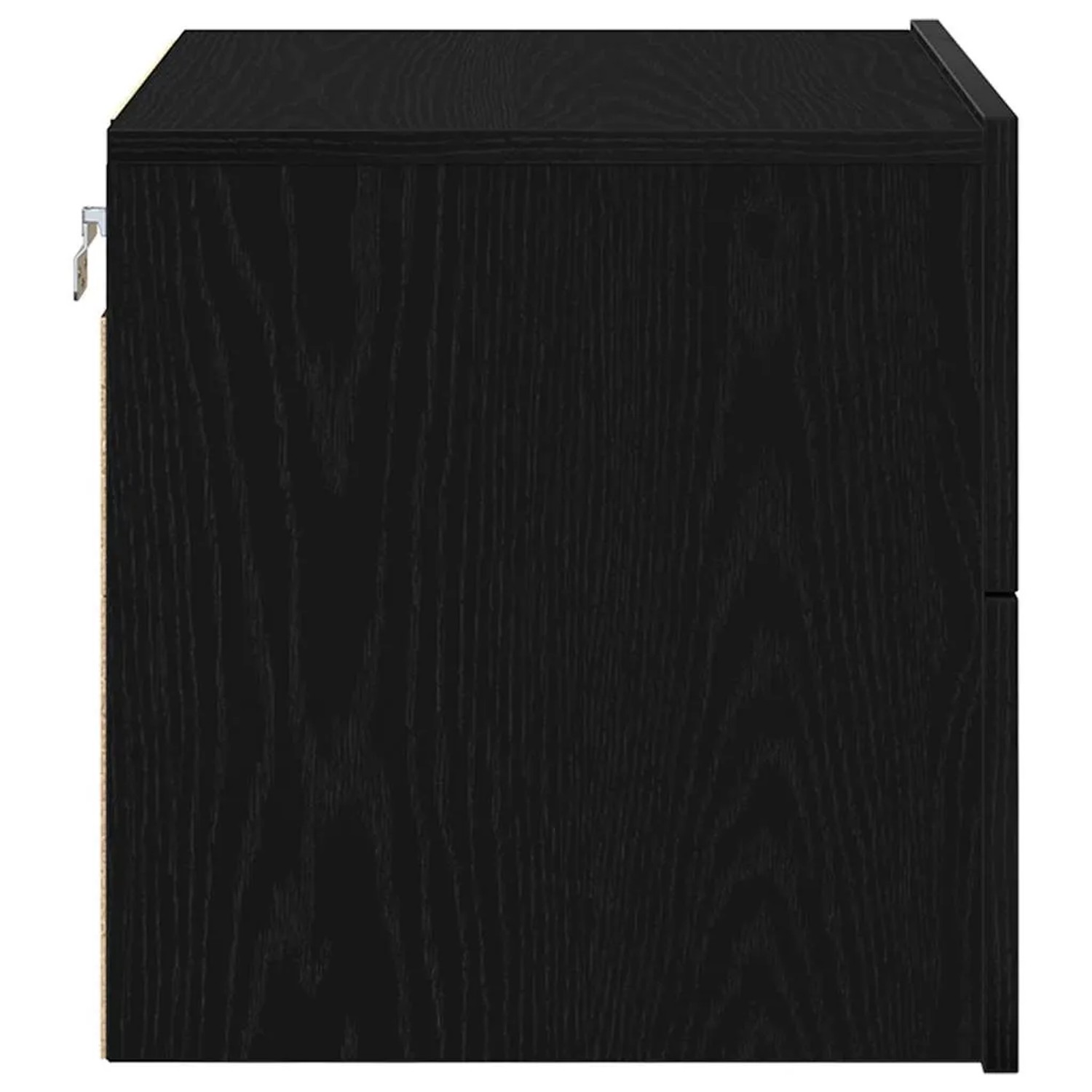 vidaXL Wand-Nachttisch, schwarze Eiche, 50x39x41 cm, mit Schubladen und Holzmaserung.