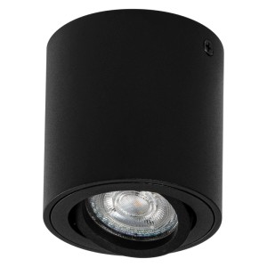 Schwarzer Osram Deckenleuchte Spot Surface Round GU10, 9,5x8cm, für Innenräume.