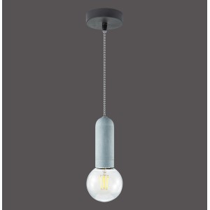 Betonfarbene Just Light Pendelleuchte Turn me, 1-flammig, mit E27 Fassung. Moderne Hängelampe für Innenräume.