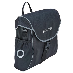 Schwarze Prophete Seitenpacktasche, 20L Volumen, mit Tragegriff und Reflektor.
