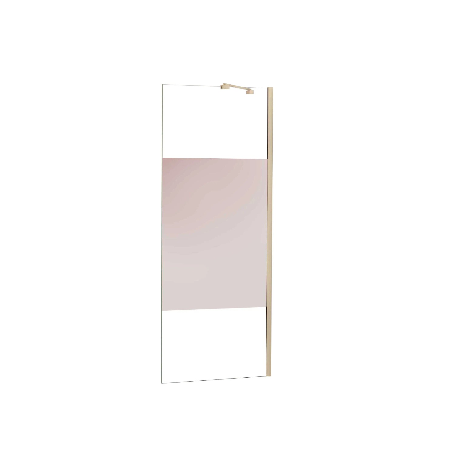 AICA Walk in Duschwand B.120xH.200cm mit Stabilisierungsstange 45cm 8mm Nano Glas mit Milchstreifen Duschabtrennung