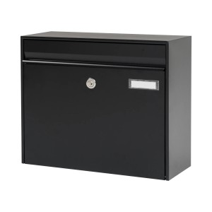 MEFA Briefkasten Vals Schwarz 31 cm x 38 cm x 14,5 cm