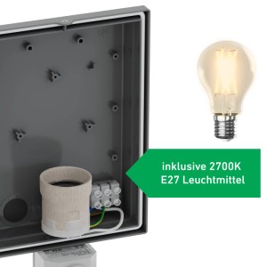 Oktaplex Alto Außenlampe mit Bewegungsmelder Edelstahl E27 Leuchtmittel Wandleuchte IP44 230V