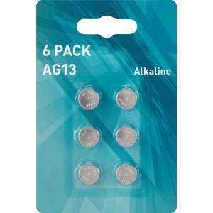 6er-Pack AG13 Knopfzellen, Alkaline-Batterien für Uhren, Taschenrechner und mehr.