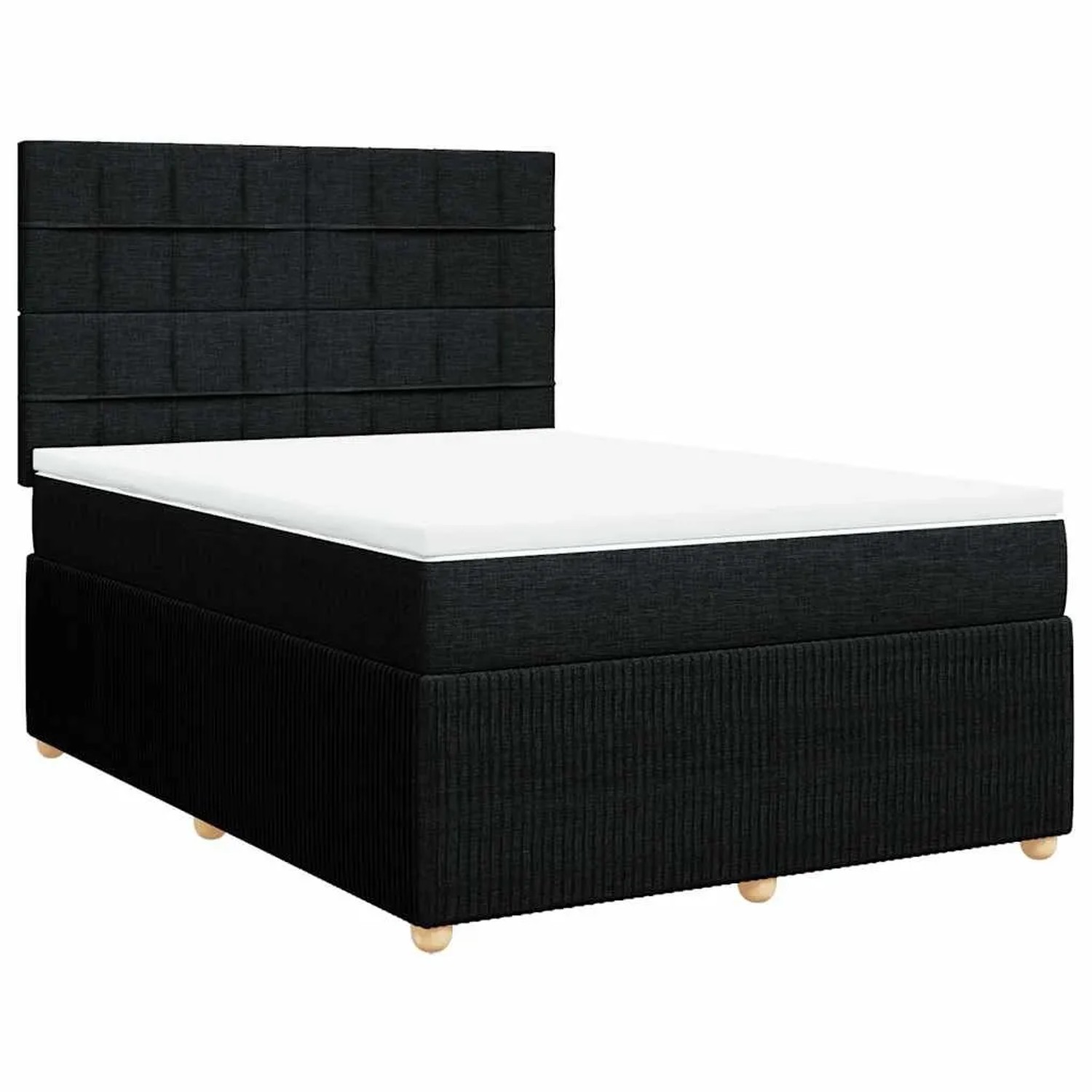 vidaXL Boxspringbett mit Matratze Schwarz 140x190 cm Stoff 3292053 günstig online kaufen