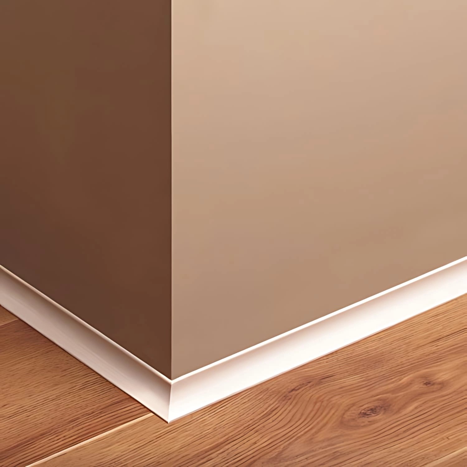 ORAC DECOR CX133 AXXENT Zierprofil als Sockelleiste an Wand und Holzboden.