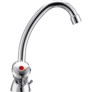 Waschtischarmatur Garupe Chrom mit zwei Drehreglern für Waschbecken.