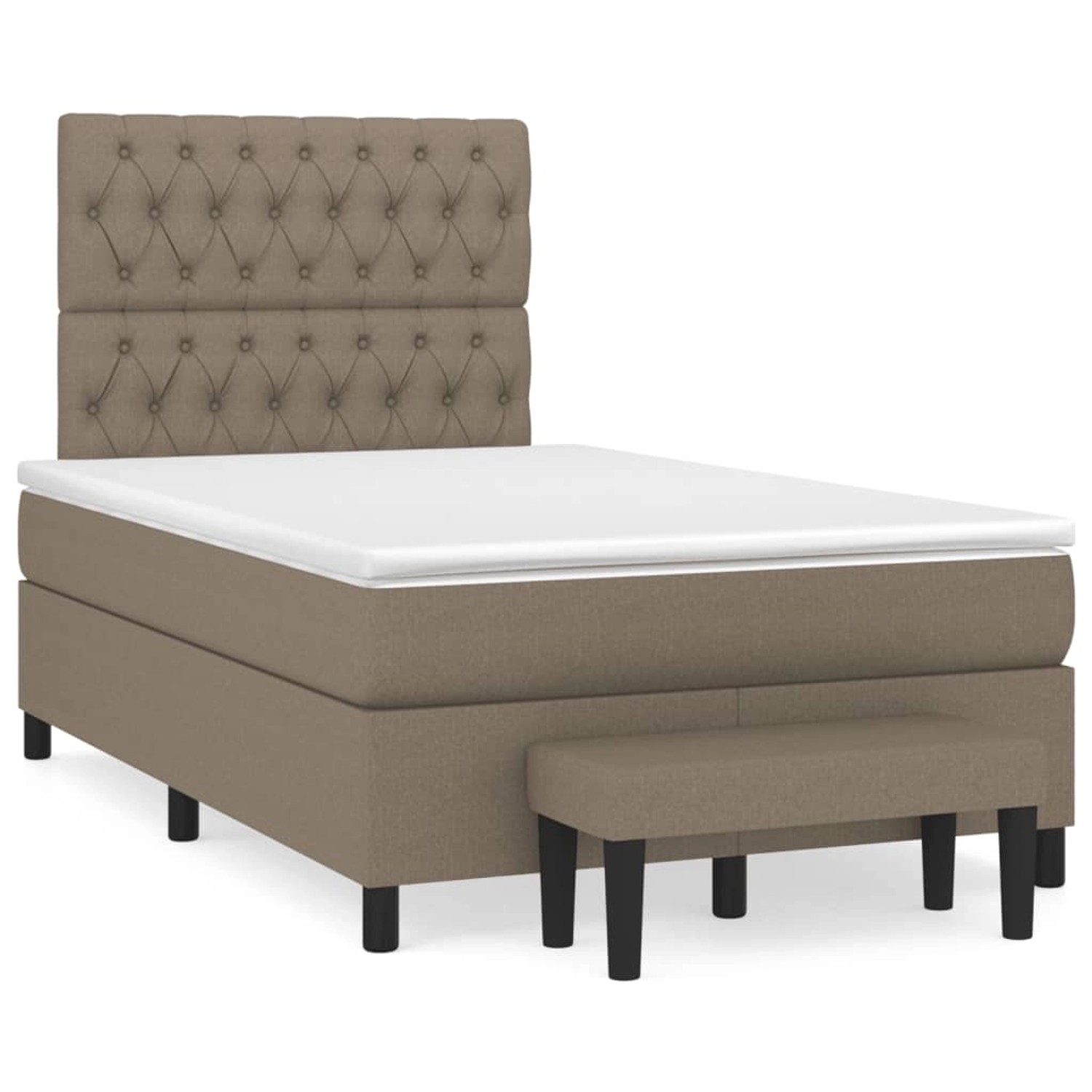 vidaXL Boxspringbett mit Matratze Taupe 120x200 cm Stoff1359332 günstig online kaufen