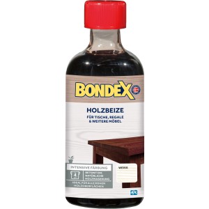 Flasche Bondex Holzbeize Weiß 250ml für Möbel und Innentüren.