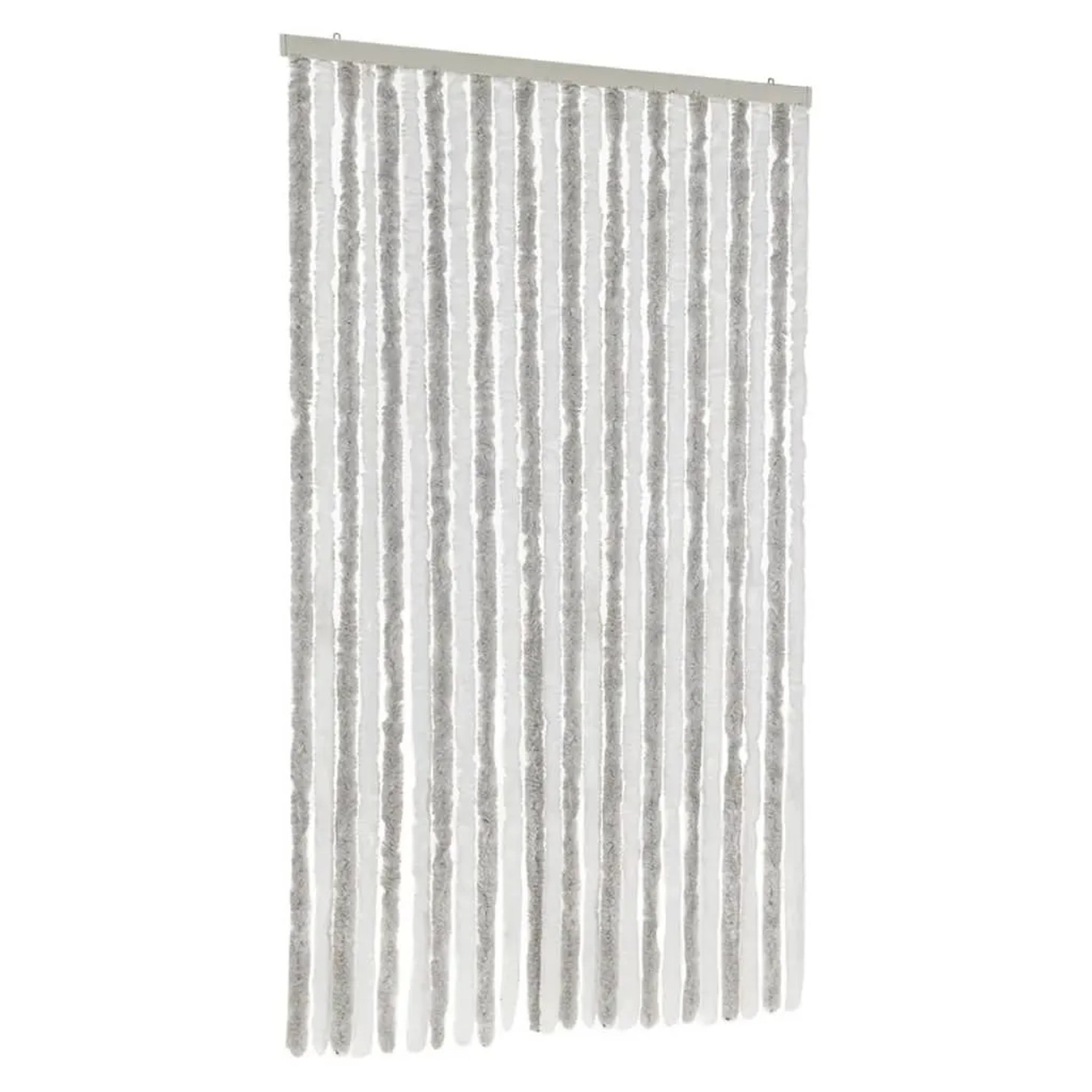 vidaXL Fliegenvorhang Hellgrau und Weiß 100x220 cm Chenille 377316