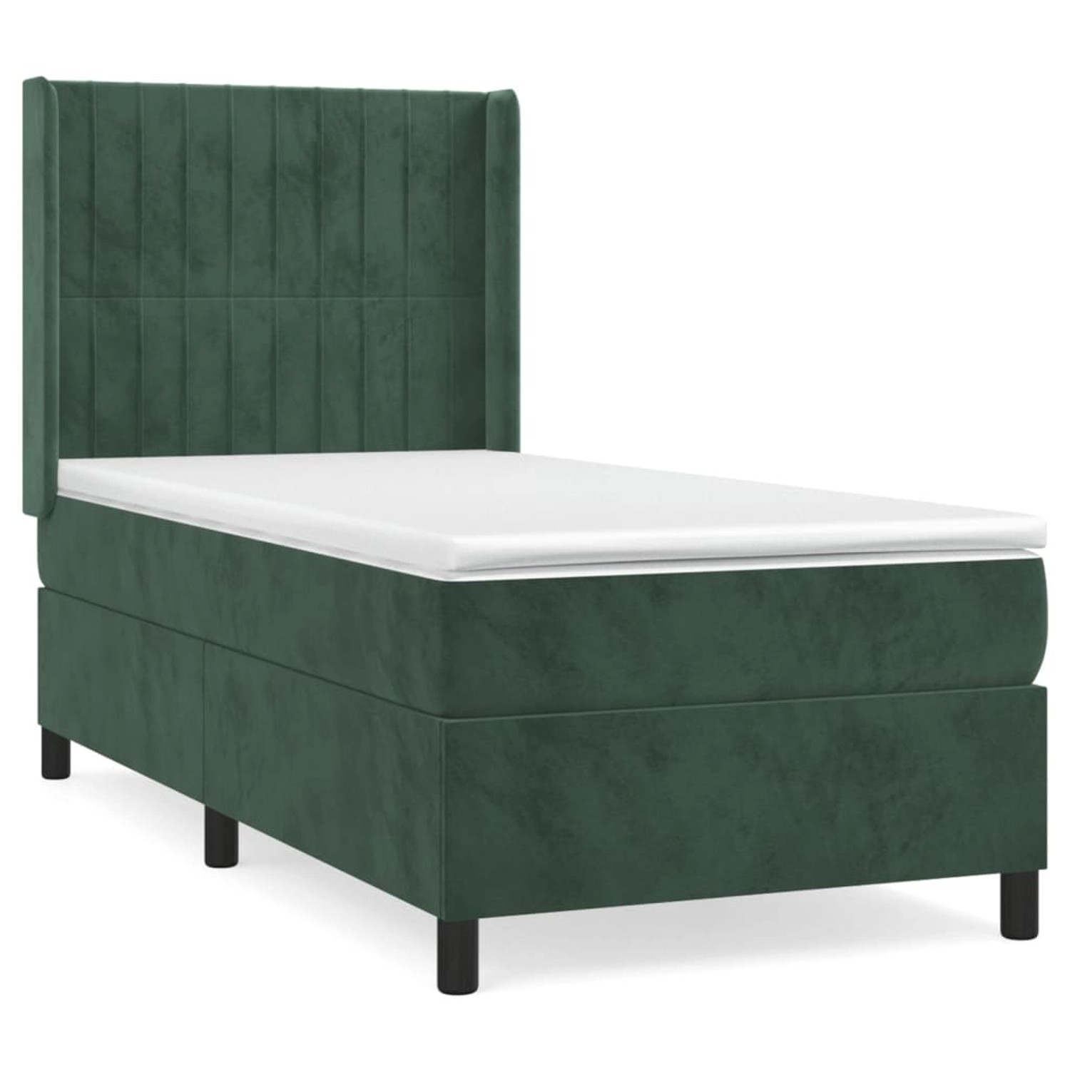 vidaXL Boxspringbett mit Matratze Dunkelgrün 90x190 cm Samt1371396 günstig online kaufen