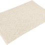 Beiger Badteppich (75x45 cm) mit geometrischem Zickzack-Muster, Baumwolle, Serie Cosy Wave trend.