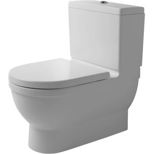 Weißes Duravit Starck 3 Stand-WC Big Toilet mit Tiefspüler und Vario Abgang.