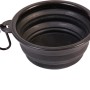 Schwarzer, klappbarer Reisenapf (500 ml) von Heim RAC mit Karabiner für Hunde.