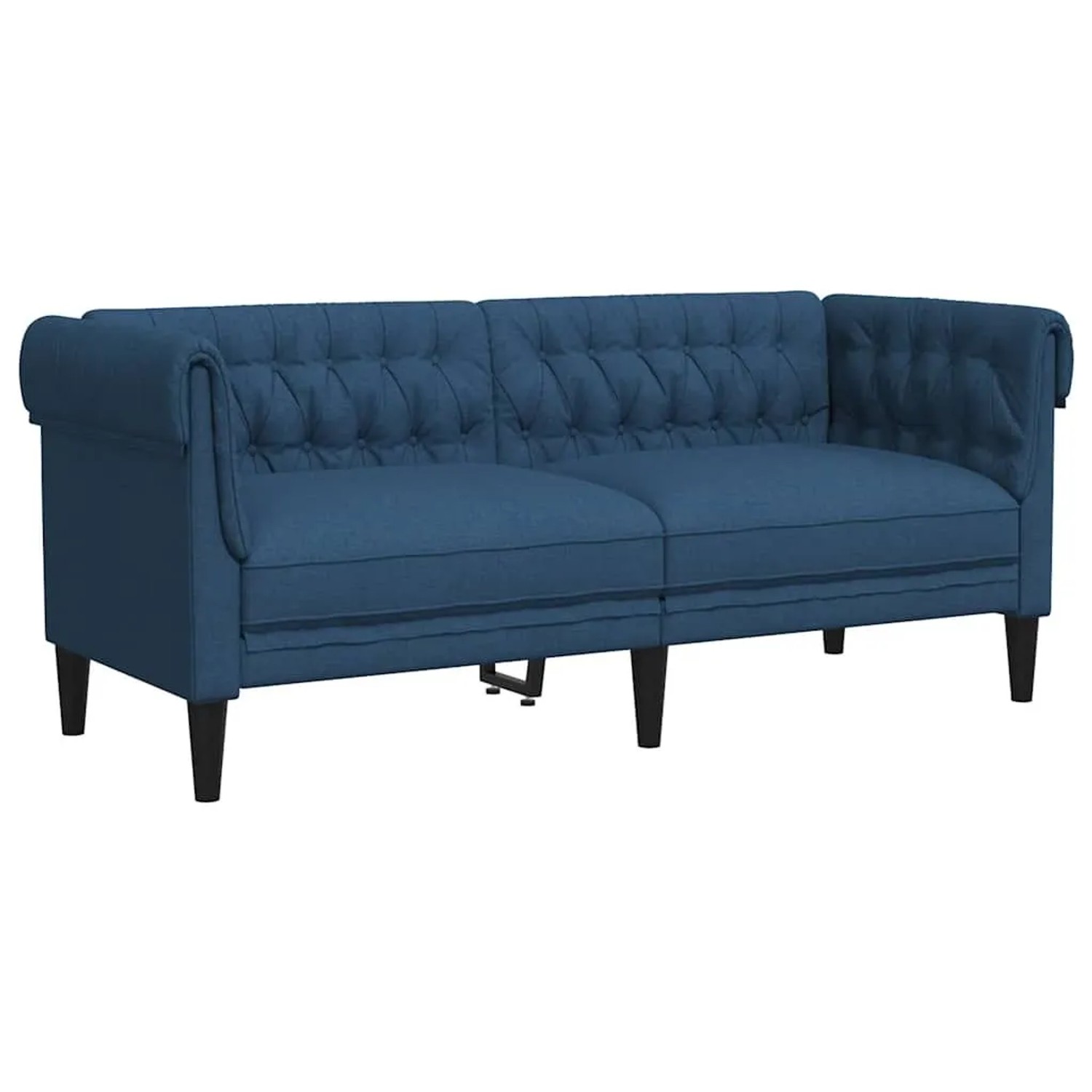 vidaXL Chesterfield-Sofa 2-Sitzer Blau Stoff 372553