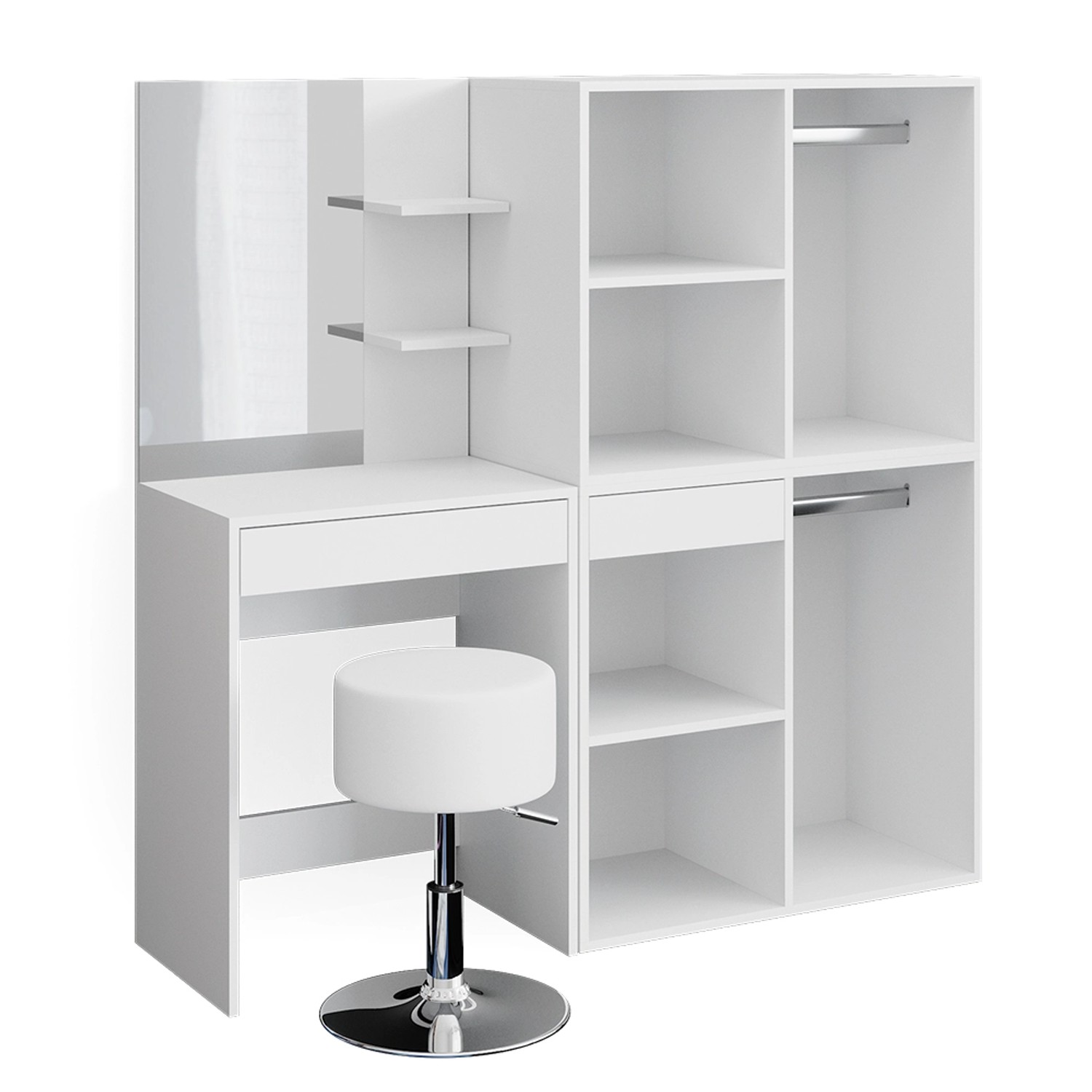 Vicco Schminktisch Isabelle Weiß 60 cm mit Hocker und Schrank günstig online kaufen