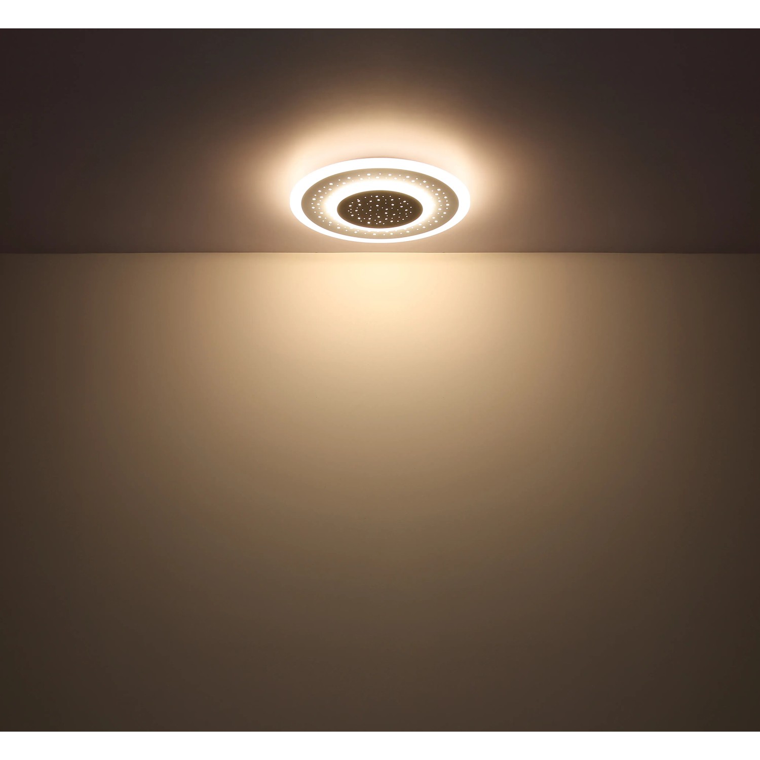 LED-Deckenleuchte Gisell, weiß matt, dimmbar mit Fernbedienung. Moderne Deckenlampe.