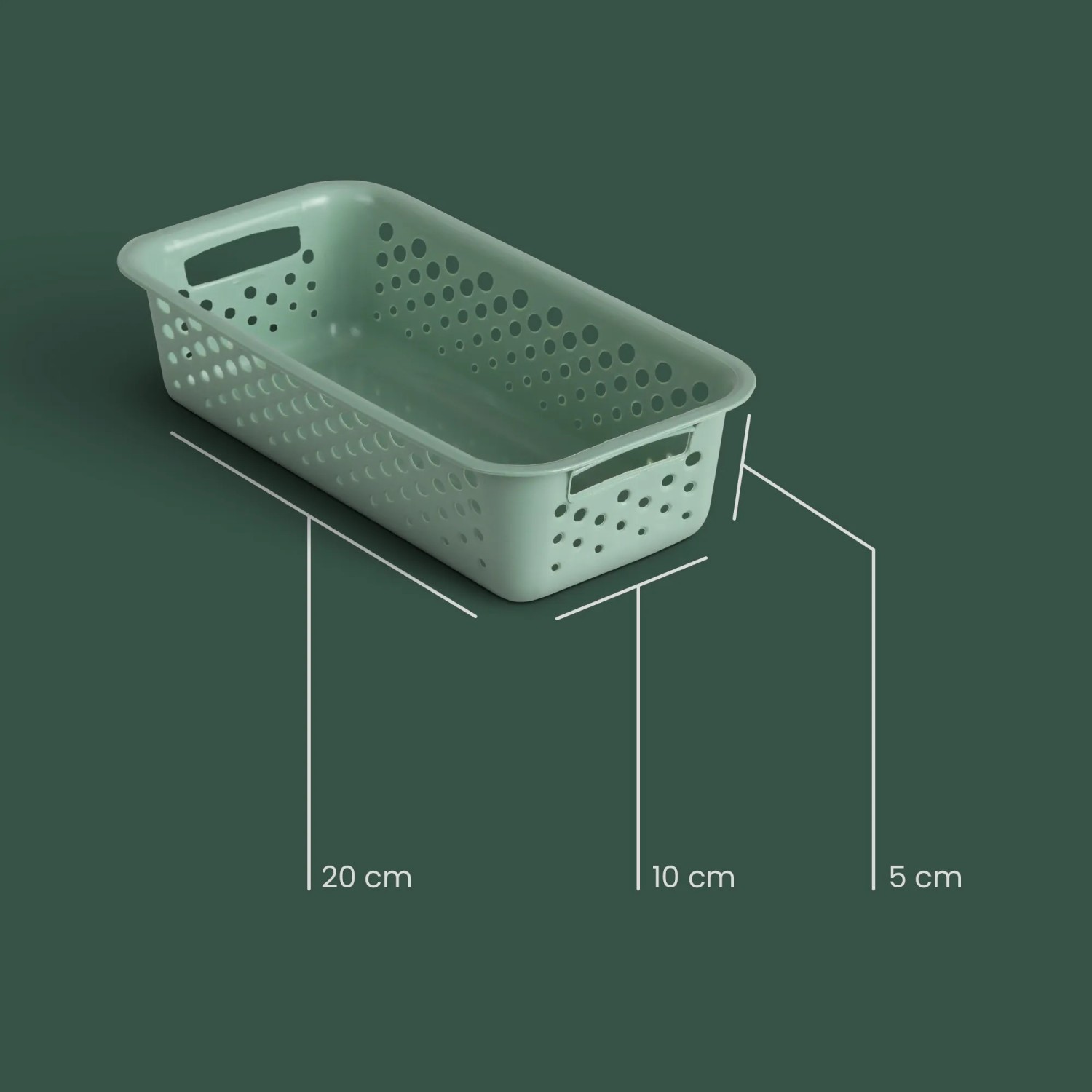 Grüner ProHome Aufbewahrungskorb (0,7L, 20x10cm) aus Kunststoff, ideal für Badaccessoires.